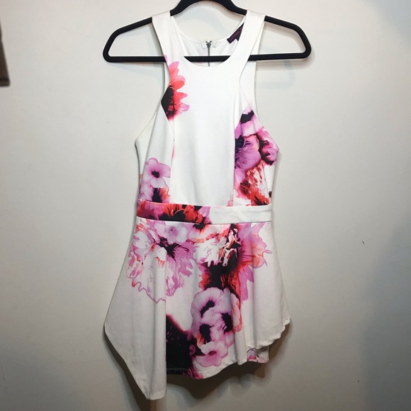 White and Pink Floral Dress - Picture 1 of 4